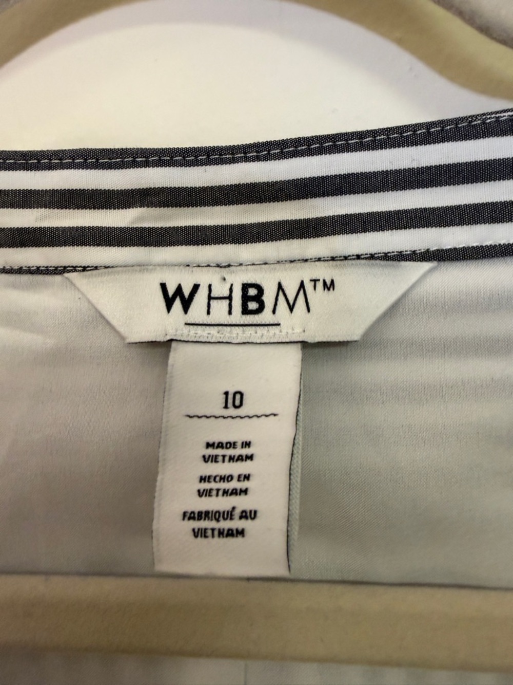 White House Black Market Sleeveless, V-Neck Striped Dress - Picture 4 of 7